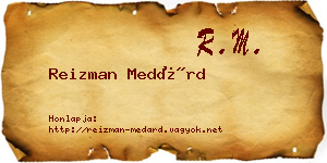 Reizman Medárd névjegykártya